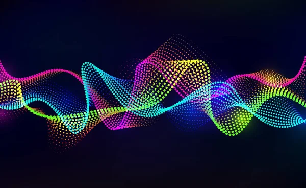 Fond d'onde sonore. Égaliseur audio abstrait, technologie vocale numérique, signal de forme d'onde musicale. Onde sonore vectorielle — Image vectorielle