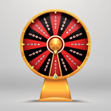 Fortune wheel. Lucky number wheeling motion people Turn 3d arrow luck objects vector sign illustration. Casino game of chance. clipart