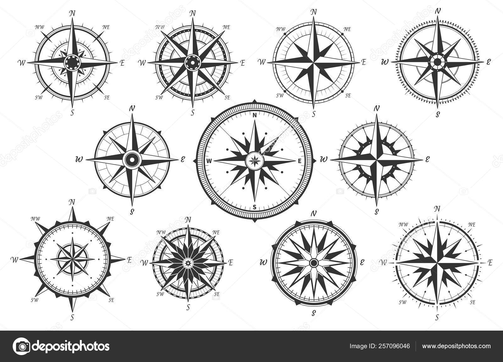 Compass icon wind map north west Royalty Free Vector Image