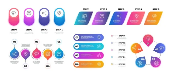 Lépés 3D infographic. Ütemterv-grafikondiagram, munkafolyamat-üzleti Bemutatósablon, folyamatábra-struktúra. Vektor reális grafikon — Stock Vector