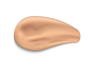 Kozmetik kapatıcı swatch. Cilt bakım kremi smear, kremsi makyaj losyon köpük beyaz izole. Vektör kozmetik ürün yayma