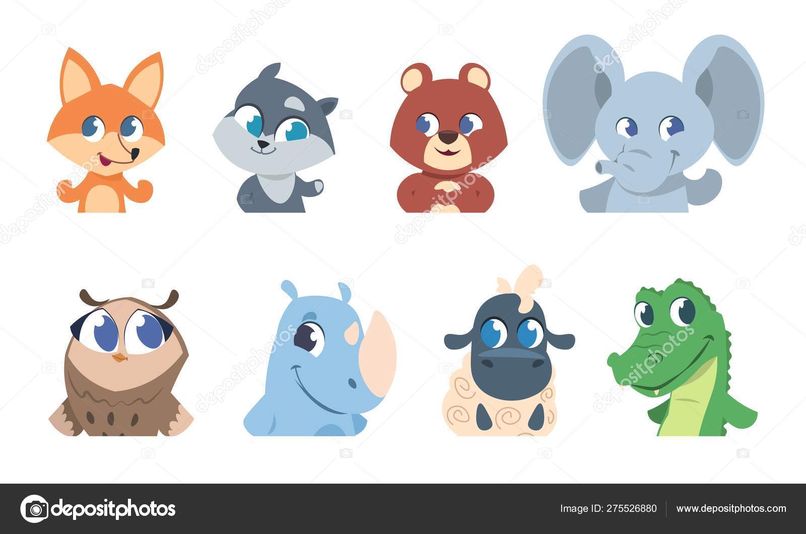 Cute baby animals. Cartoon pet and wild forest animal faces, funny character for greeting cards and invitation flyers. Vector set Stock Vector Image by ©SpicyTruffel #275526880 Cute baby animals. Cartoon pet and wild forest animal faces, funny character for greeting cards and invitation flyers. Vector set Stock Vector Image by ©SpicyTruffel #275526880