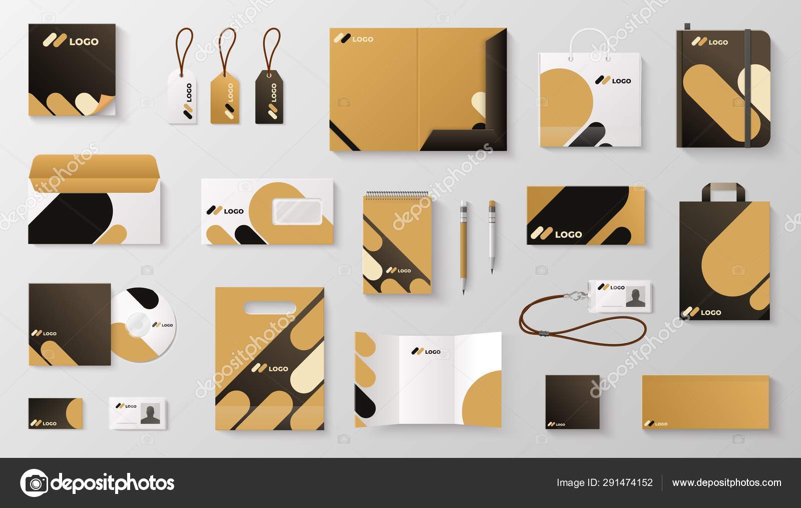 Download Set Of Corporate Identity Branding Mockup Realistic Office Stationery Branding Business Card Letter Envelope Mug Brand Brochure Cover Vector Mock Up Image Vector Image By C Spicytruffel Vector Stock 291474152