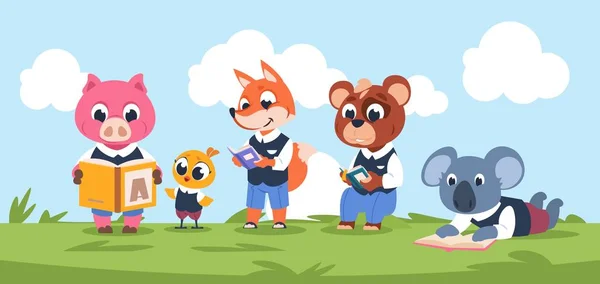 Personajes niños leyendo imágenes de stock de arte vectorial | Depositphotos Personajes niños leyendo imágenes de stock de arte vectorial | Depositphotos
