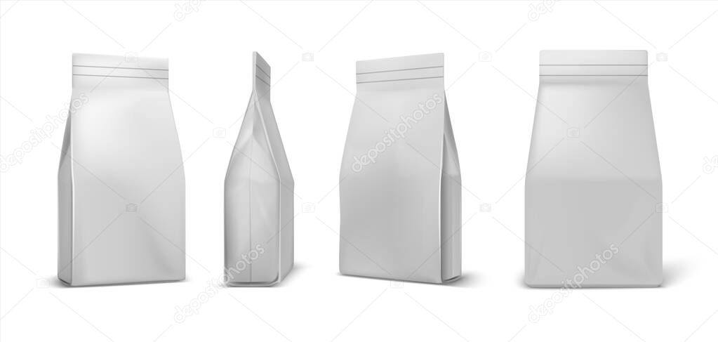 Download Coffee Package White Paper Bag Mockup Blank Food Pack Isolated On White Background For Presentation Cookies Vector Clear Pouch For Sugar Potato Flour Or Pasta Premium Vector In Adobe Illustrator Ai PSD Mockup Templates