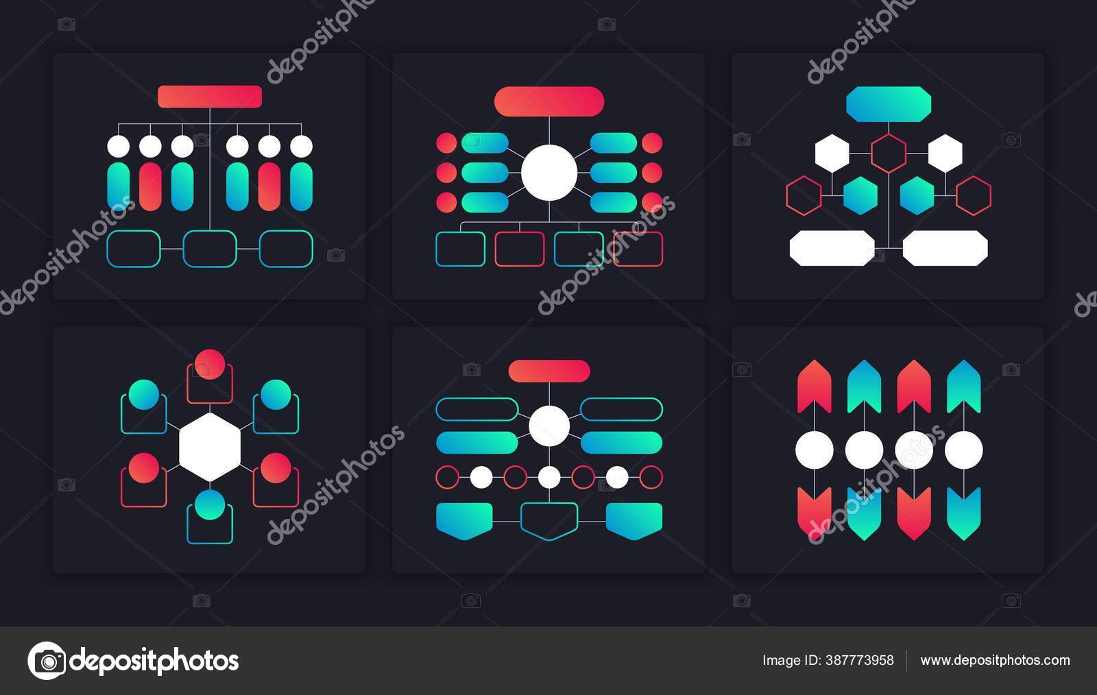 Image vectorielle Diagrammes infographiques. Schémas de blocs d ...