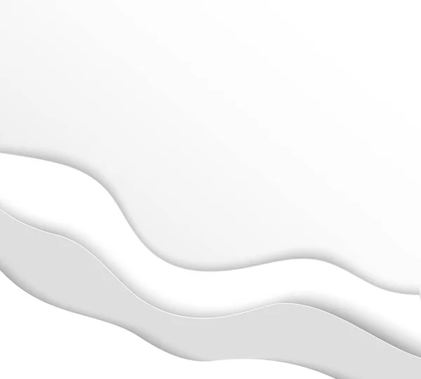 Papel cortado fundo de água branca. Origami modelo de onda do mar, papelão de volume, efeito de sombra. Identidade, branding web mockup. Espaço de cópia para texto publicitário. Ilustração de artesanato vetorial —  Vetores de Stock