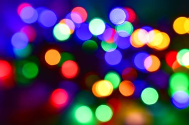 Renkli Noel ışıkları bokeh arka plan