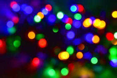 Renkli Noel ışıkları bokeh arka plan