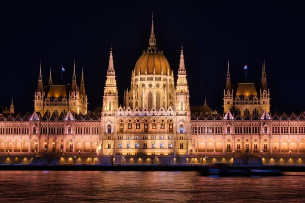 Ungarns Parlament Budapest Bei Nacht — Stockfoto