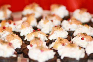 Salmon and rose pepper appetizer