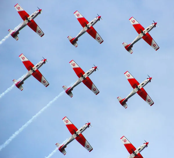 Akrobatický Let Vrtule Letadla — Stock fotografie