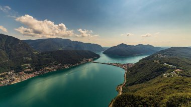 Dağdan Lugano göl manzarası