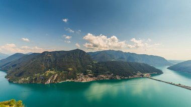 Dağdan Lugano göl manzarası