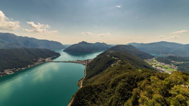 Dağdan Lugano göl manzarası