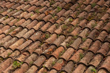 Tipik eski İtalyan çatı kiremitleri