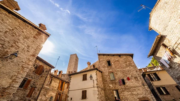 Över Den Typiska Medeltida Arkitekturen Gubbio — Stockfoto