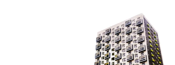 Новое здание в стиле минимализма, на светлом фоне, копировальное пространство — стоковое фото