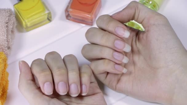 Manicure Confronta Unghie Lunghe Corte Scegli Lunghezza Delle Unghie Unghie — Video Stock