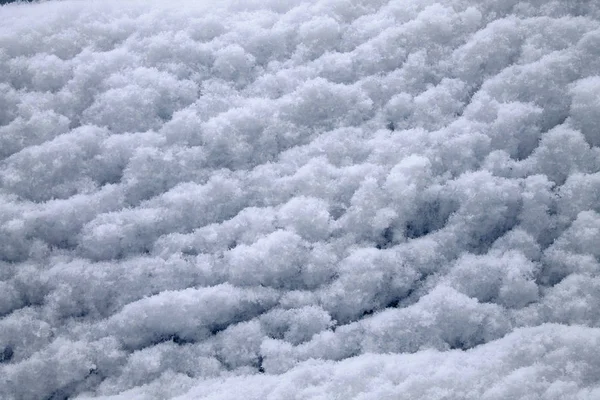 Die Textur Des Schnees Das Gefrorene Glas Des Autos — Stockfoto