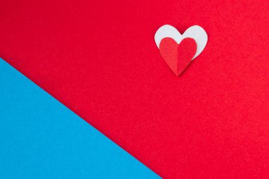 Sevgililer günü background.symbol love.red Kalp Sevgililer günü için kırmızı ve mavi background.background üzerinde