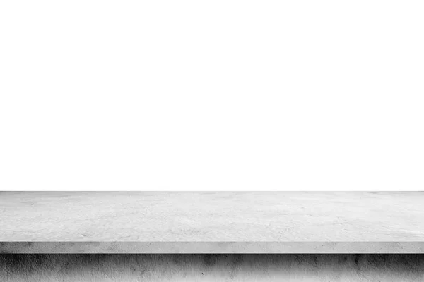Cement Plank Tabel Geïsoleerd Een Witte Achtergrond Voor Producten Met — Stockfoto