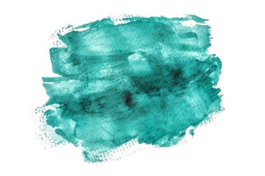 Beyaz bir arka planda el boya kağıt üzerinde izole Soyut Yeşil suluboya.