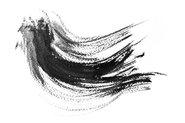 Black Watercolor Brush Stokes Hand Drawing — Stok fotoğraf