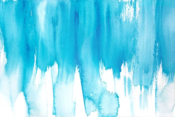 Abstrait Bleu Aquarelle Milieux Peinture Main — Photo