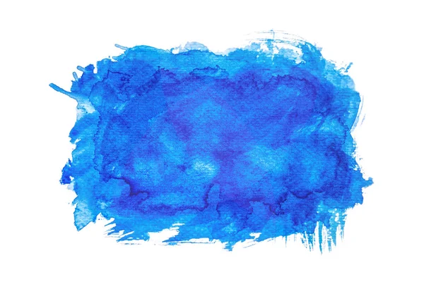 Éclaboussures Aquarelle Bleu Abstrait Peinture Main Sur Papier — Photo