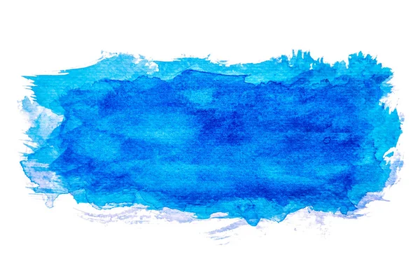 Éclaboussures Aquarelle Bleu Abstrait Peinture Main Sur Papier — Photo