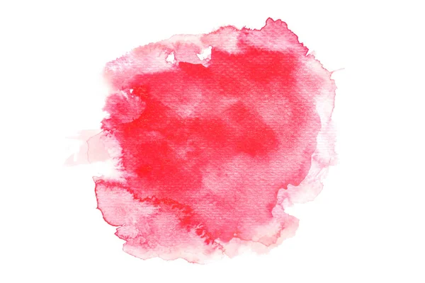 抽象的な赤い水彩白い背景に分離された紙にハンド ペイント — ストック写真