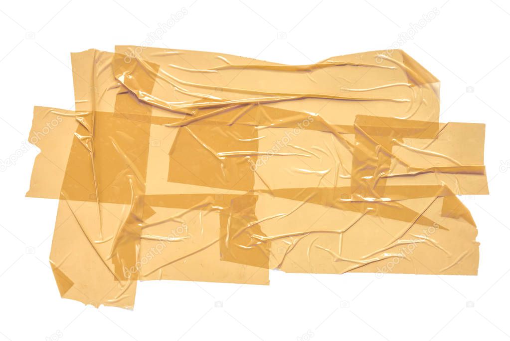 crumpled adhesive tape isolated on white backgrounds