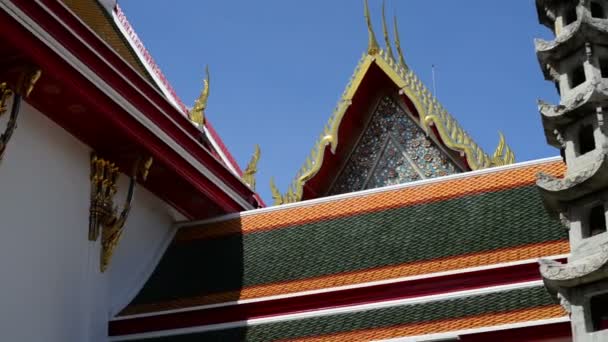 Крыша Храма Ват Пхо Бангкок Таиланд — стоковое видео