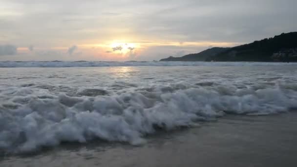 Prachtige Zonsondergang Aan Het Strand — Stockvideo