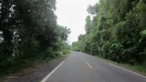 Εμπρόσθια Όψη Της Υπαίθρου Δρόμου Στην Ταϊλάνδη — Αρχείο Βίντεο