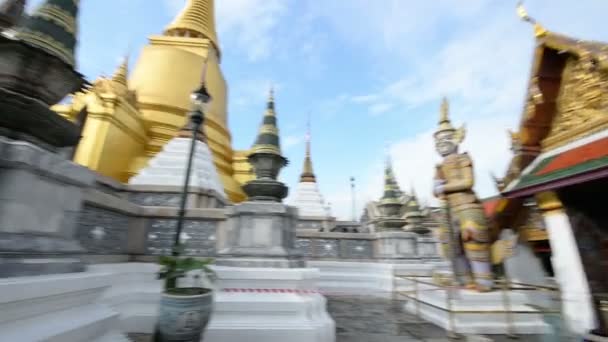 Vista Wat Phra Kaew Templo Del Buda Esmeralda Una Las — Vídeo de stock