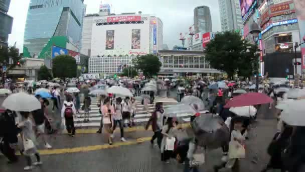 Tokyo Japonsko Června 2018 Časová Prodleva Lidí Přes Slavný Crosswalks — Stock video