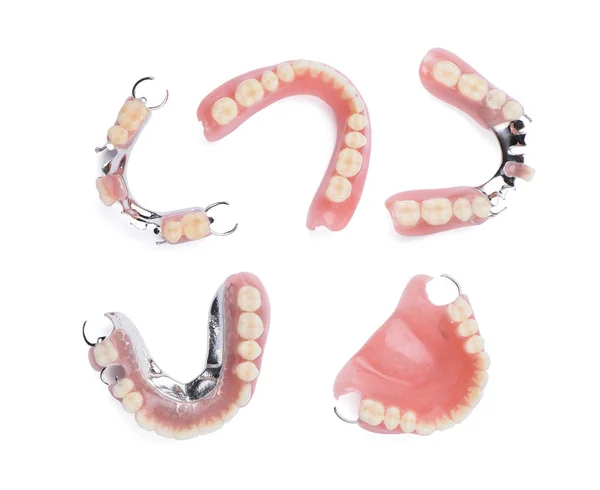 Set Dentures White Background — Stock Photo, Image