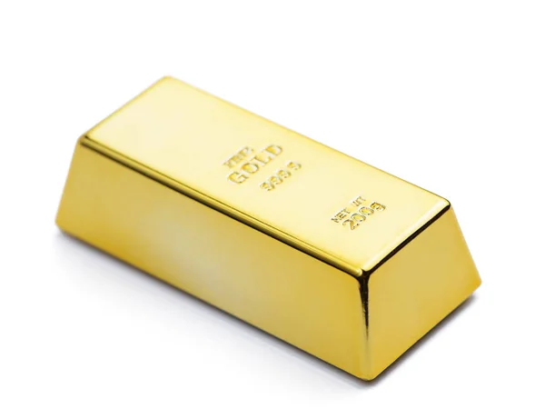 Gold Ingot Bullion Bar Isolated White Background — Stock Photo, Image