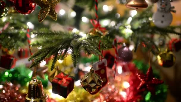 Inclinez Vous Des Lumières Arbre Noël Bokeh — Video