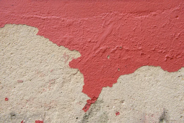 Kolor Czerwony Malowany Ścianie Cement Peeling — Zdjęcie stockowe