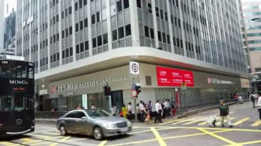 Hong Kong, Çin - 15 Ağustos 2018: Bu tramvaylar için Hong Kong'a gelen turistlerin en sevdiğim nakliye yapılmaktadır