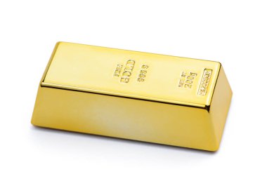 Beyaz arkaplanda altın çubuk