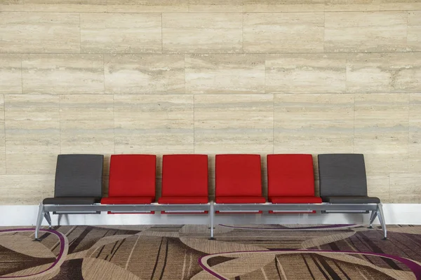 Rows Chairs Waiting Area Marble Background — Stock Photo, Image