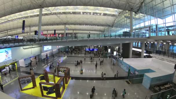 Caducidad Salida Llegada Los Pasajeros Aeropuerto Hong Kong — Vídeo de stock