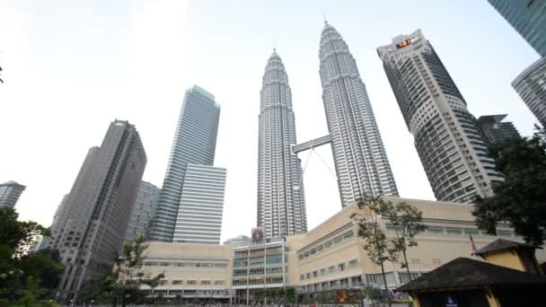 Torres Gêmeas Petronas São Edifícios Gêmeos Mais Altos Mundo — Vídeo de Stock