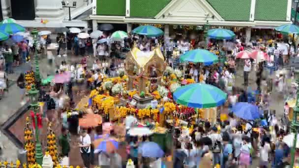 Bangkok Tajlandia Listopada 2018 Upływ Czasu Sanktuarium Erawan Ratchaprasong Skrzyżowaniu — Wideo stockowe