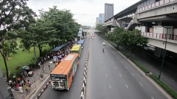 Bangkok Thailand November 2018 Tid Förfaller Många Busshållplats Vid Chatuchak — Stockvideo