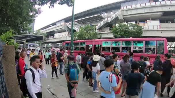 Bangkok Tayland Kasım 2018 Zaman Atlamalı Kimliği Belirsiz Kişi Bekleyen — Stok video